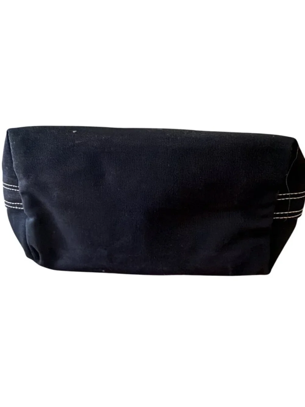 LandsEnd Canvas Pocket Tote Bag Natural Black Open Top Large Beach Pool Bag! - Picture 5 of 11